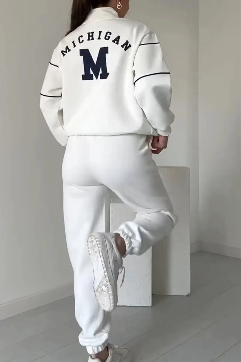 Tracksuit | Dames trainingspak met contrasterende lijnen en relaxed fit