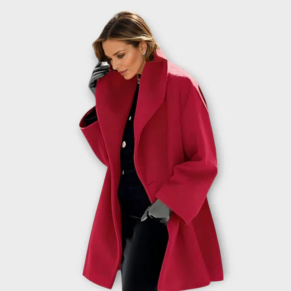 Anna Premium Winddichte Wollen Jas | Dames jas met minimalistisch design en tijdloze elegantie