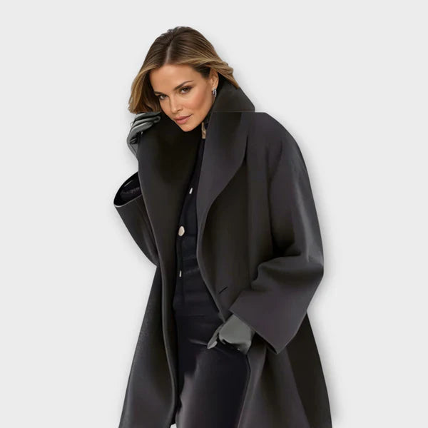 Anna Premium Winddichte Wollen Jas | Dames jas met minimalistisch design en tijdloze elegantie