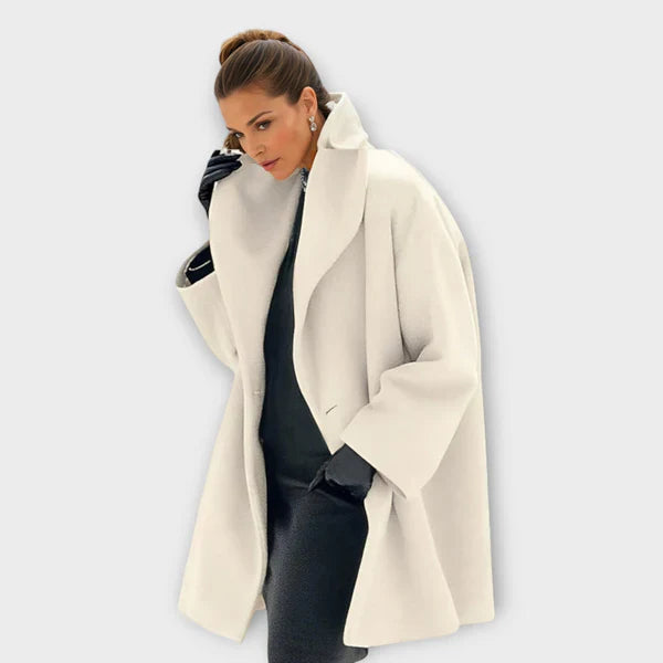 Anna Premium Winddichte Wollen Jas | Dames jas met minimalistisch design en tijdloze elegantie