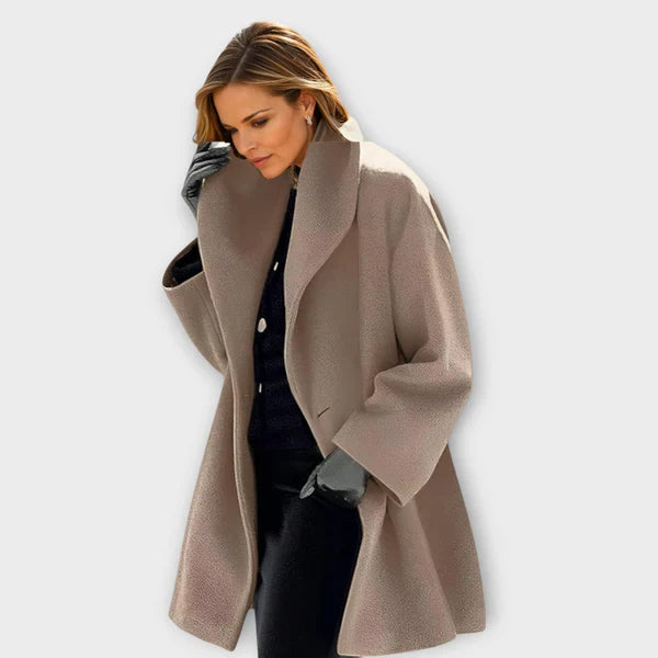 Anna Premium Winddichte Wollen Jas | Dames jas met minimalistisch design en tijdloze elegantie