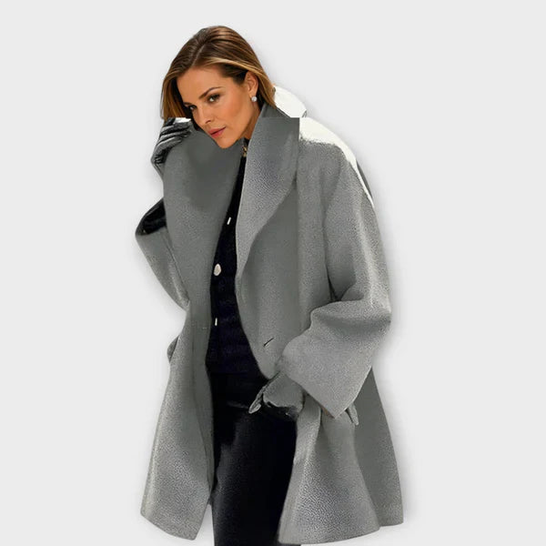 Anna Premium Winddichte Wollen Jas | Dames jas met minimalistisch design en tijdloze elegantie