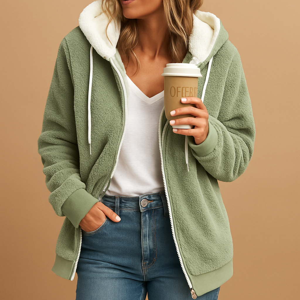Dames Lang Fleece Vest met Capuchon - Casual voor Herfst en Winter