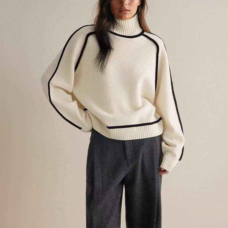 Lisanne Coltrui | Dames Trui met Color-Block Design en Zachte Stof