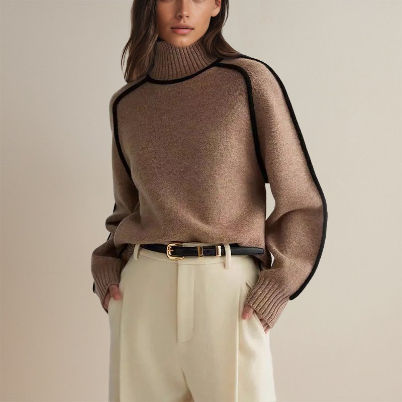 Lisanne Coltrui | Dames Trui met Color-Block Design en Zachte Stof