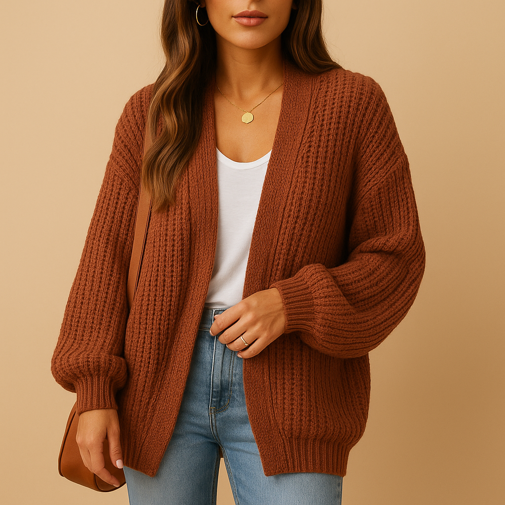Dames Losvallend Open Gebreid Vest – Casual Cardigan zonder knopen