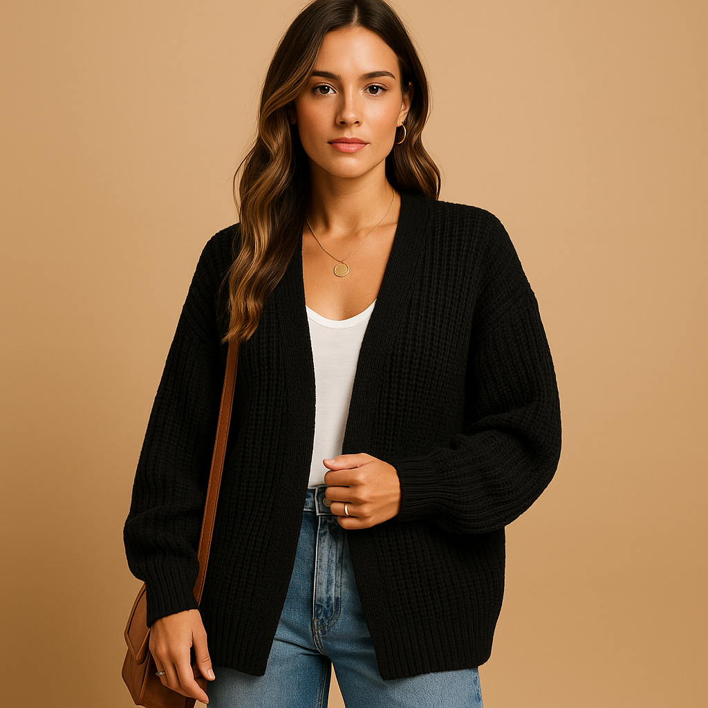 Dames Losvallend Open Gebreid Vest – Casual Cardigan zonder knopen