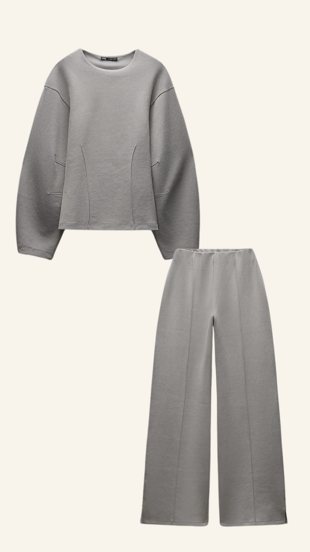 Nour Set | Dames Tweedelige Set met Oversized Top en Wijde High-Waist Broek