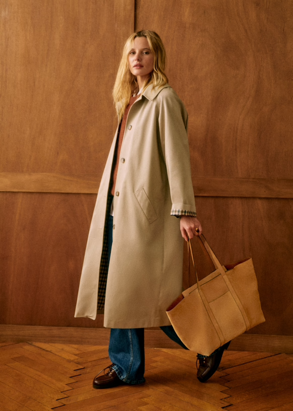 Rose Trenchcoat Dames | Tijdloze Voorjaarsjas met Subtiele Ruitjesvoering