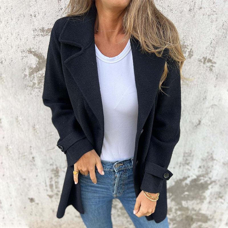 Thera | Dames Reversjas – Getailleerde Enkelrijige Jas met Klassieke Kraag voor Herfst/Winter