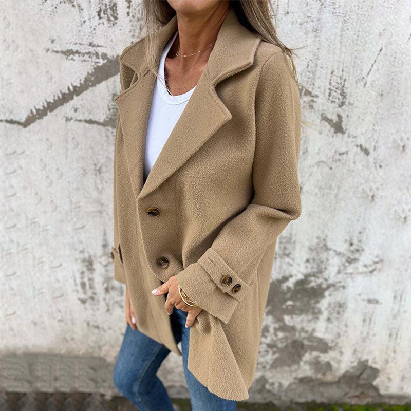 Thera | Dames Reversjas – Getailleerde Enkelrijige Jas met Klassieke Kraag voor Herfst/Winter