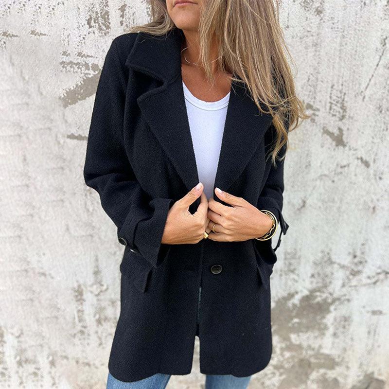 Thera | Dames Reversjas – Getailleerde Enkelrijige Jas met Klassieke Kraag voor Herfst/Winter