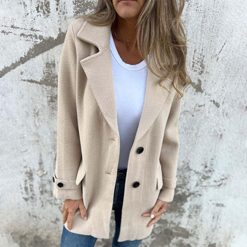 Thera | Dames Reversjas – Getailleerde Enkelrijige Jas met Klassieke Kraag voor Herfst/Winter