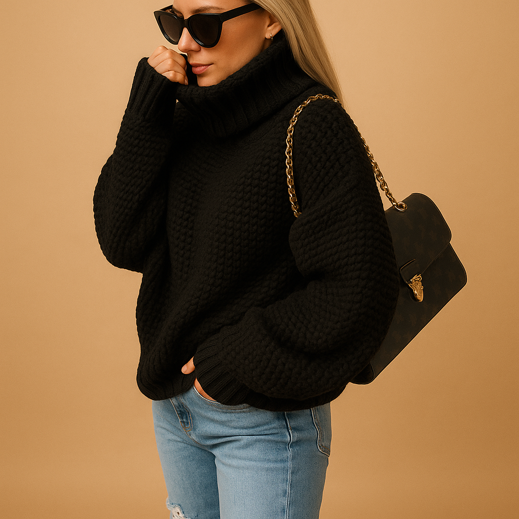 Dames Warme Gebreide Trui – Lange Mouw, Herfst/Winter, Casual