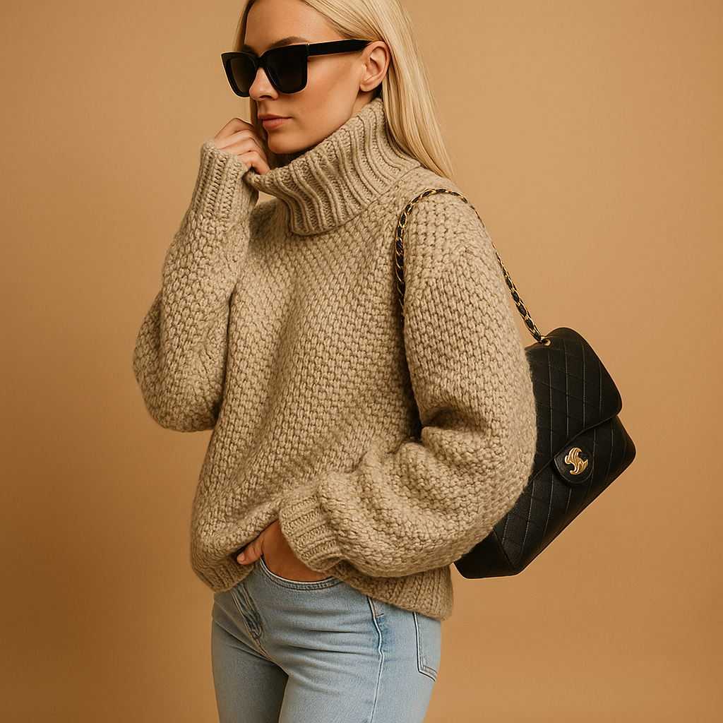 Dames Warme Gebreide Trui – Lange Mouw, Herfst/Winter, Casual
