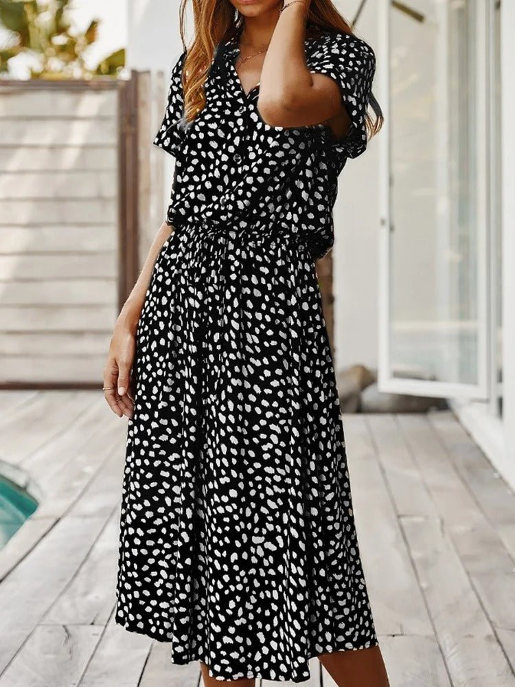 Flora | Dames Midi Jurk, Lichtgewicht en Elegant voor de Zomer