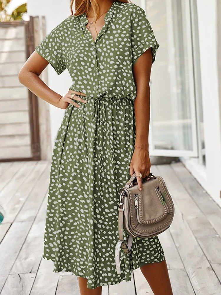 Flora | Dames Midi Jurk, Lichtgewicht en Elegant voor de Zomer