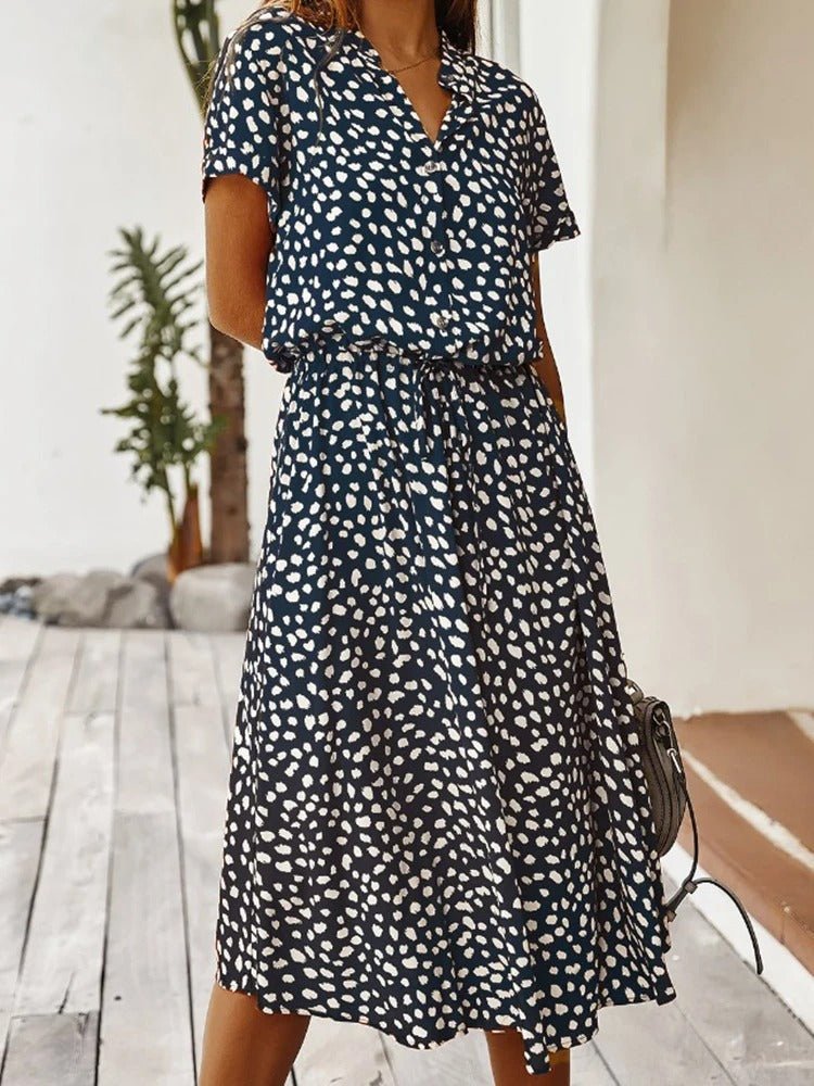 Flora | Dames Midi Jurk, Lichtgewicht en Elegant voor de Zomer