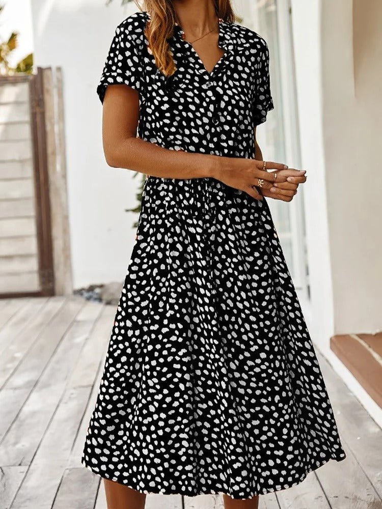 Flora | Dames Midi Jurk, Lichtgewicht en Elegant voor de Zomer