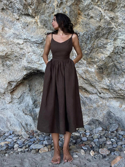 Lina | Linnen Jurk – Zomerse Elegantie met een Flatterend Silhouet