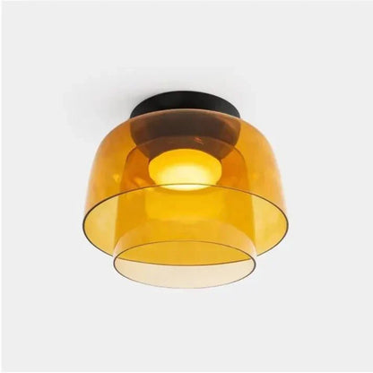 Glazen Plafondlamp – Transparant, Scandinavisch Design met Driekleuren LED voor Woonkamer of Eetkamer