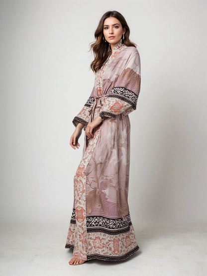 Dames Kimono – Luchtige Bloemenprint met Elegante Ceintuur voor een Verfijnde Look