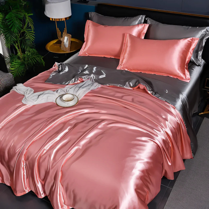 Zijde Bedovertrek – Zacht Polyester in Elegante Wit voor Slaapkamer Decoratie