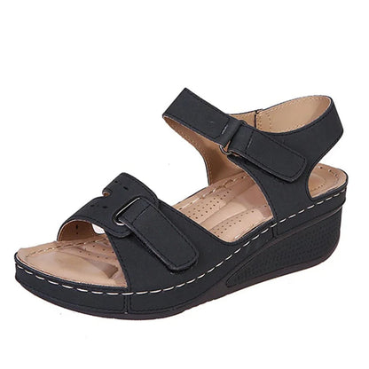 Denise | Dames Orthopedische Sandalen met Verstelbare Klittenbandsluiting – Comfort & Schokdemping bij Hiel- en Voetpijn