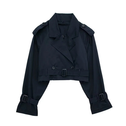 Korte Trenchcoat Dames – Trendy Cropped Model in Tijdloos Design