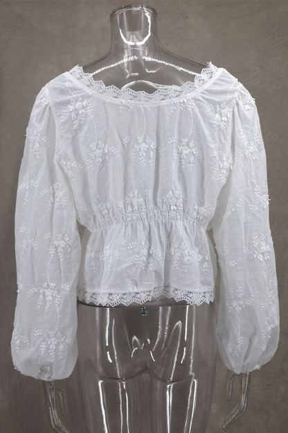 Vida | Dames See-Through Geborduurde Cardigan – Sexy Stijl met Borduurwerk en Knopen
