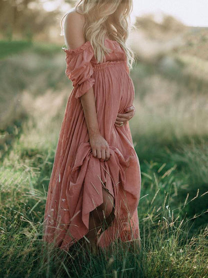 Fenna | Zwangerschapsjurk voor Dames – Off-Shoulder Ontwerp voor Elegantie en Comfort