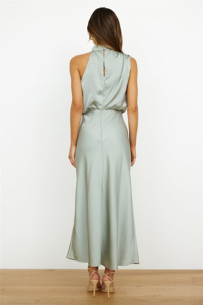 Rivka | Stijlvolle Midi Jurk voor Dames – Asymmetrische Halslijn en Elegant Design