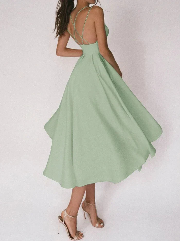 Larissa | Elegant Midikleed voor Dames - Sexy V-Ausschnitt en Rückfreies Design