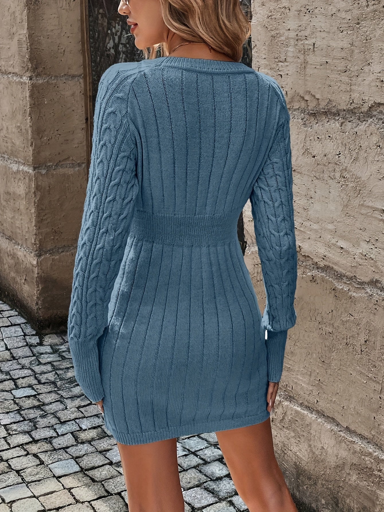 Perfecte Herfst Jurk | Dames tuniekjurk met H-lijn silhouet en gebreide stof in effen kleur