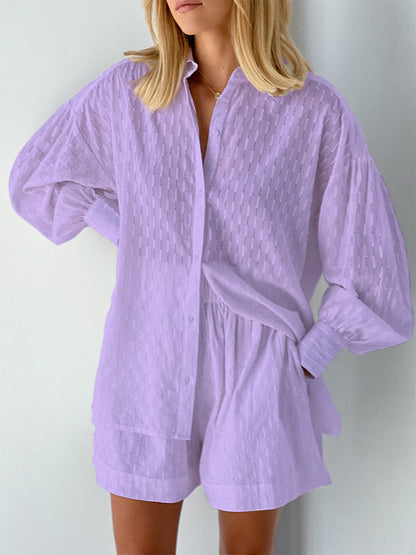 Leone - Dames set met losvallende blouse en luchtige short