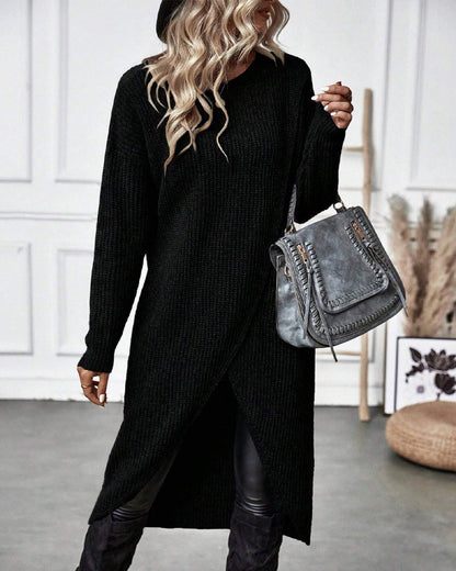 Lisanne Lange Trui-Jurk Dames | Zachte Effen Trui-Jurk met Relax-Fit