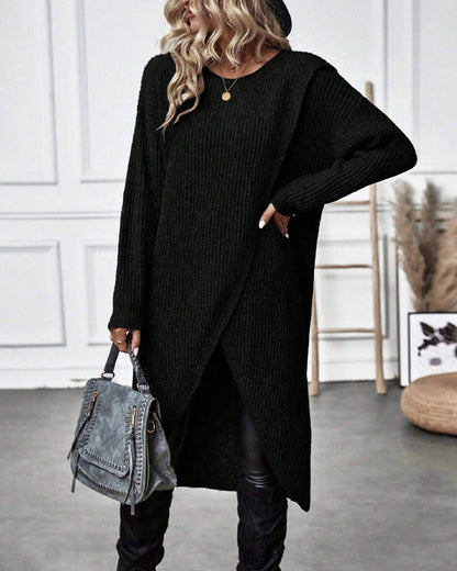 Lisanne Lange Trui-Jurk Dames | Zachte Effen Trui-Jurk met Relax-Fit