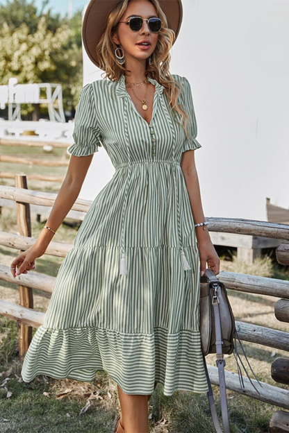 Lotta | Gestreept Midikleid voor Dames – Stijlvol en Comfortabel voor Zomerse Dagen