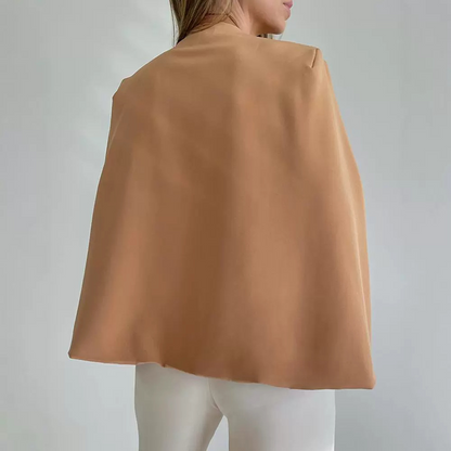 Soraya | Kraagloze Dames Jas met Sjaal – Minimalistisch Design & Tijdloze Elegantie