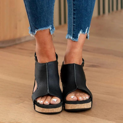 Delphine | Dames Orthopedische Sandalen – Leren, Verstelbare Bandjes, Schokabsorberende Zool