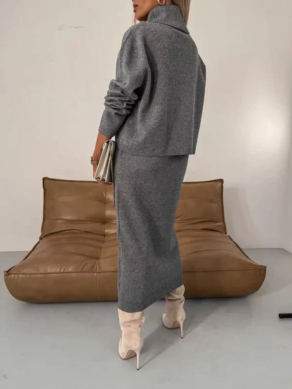 Annabel Set | Dames midi-jurk met coltrui in cozy stijl