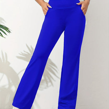 Sportieve Flared Joggingbroek | Dames joggingbroek met hoge taille, flared pijpen en zakken