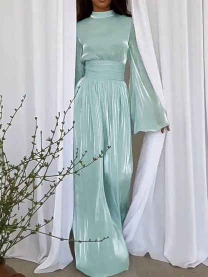Vela | Dames Maxi-jurk met Strikceintuur – Jurk in Elegant, Soepelvallend Design