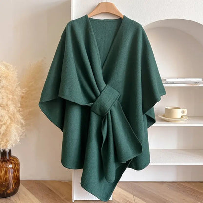 Winddichte Poncho – Microfibre Blend, Chic en Vrouwelijk voor Herfst en Winter Outfits