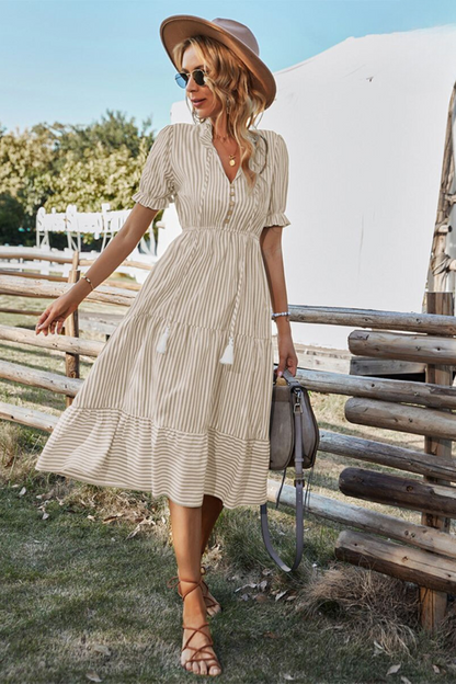 Lotta | Gestreept Midikleid voor Dames – Stijlvol en Comfortabel voor Zomerse Dagen