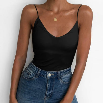 Sacha | Dames Top – V-Hals Spaghetti Top met Elastische, Comfortabele Pasvorm