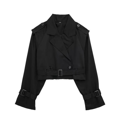 Korte Trenchcoat Dames – Trendy Cropped Model in Tijdloos Design