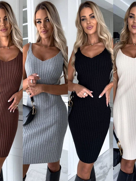 Gebreide Trui en Cami Jurk Set Dames | Elegante Tweedelige Set met Comfortabele Pasvorm