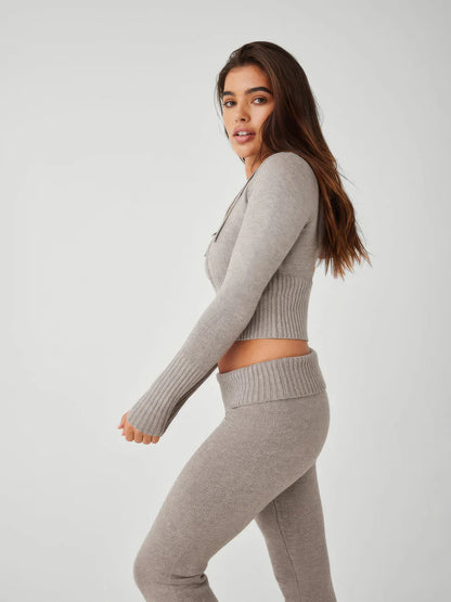 Stella Lounge Set | Dames tweedelige set met hoge taille en flatterende pasvorm