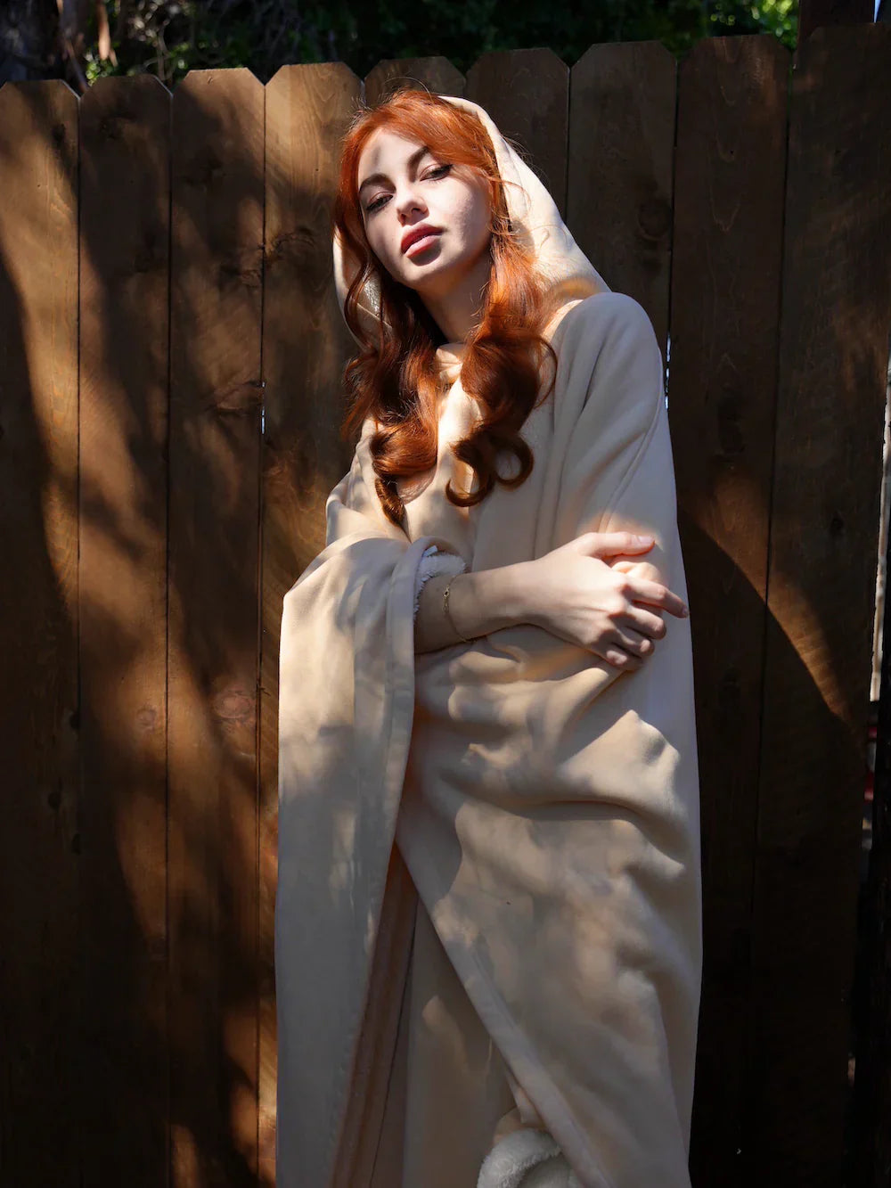 Robin Hoodie Blanket Dames | Oversized Deken Hoodie met Zijdezachte Stof